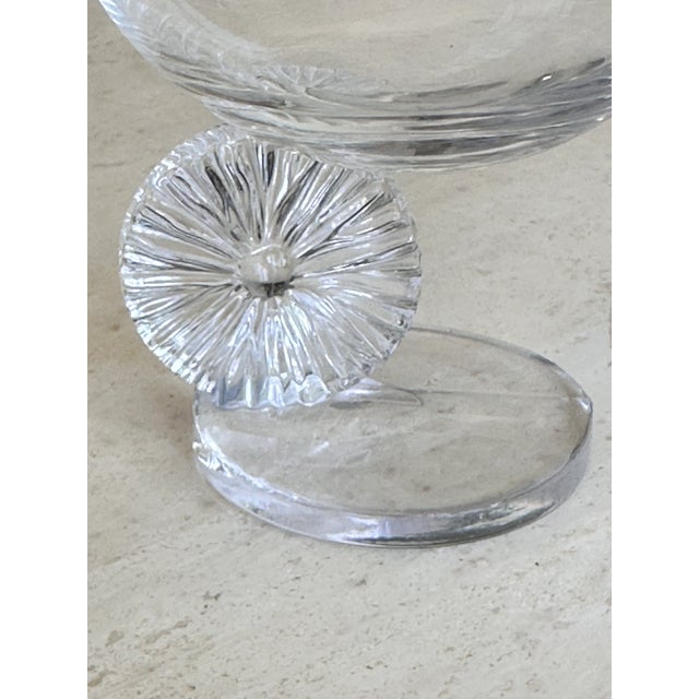 Mid 20th Century Crystal Flower Stemmed Wine Glasses - Set of 4 For Sale - Image 5 of 7