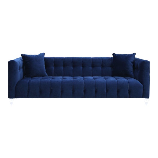 Bea Navy Velvet Sofa For Sale