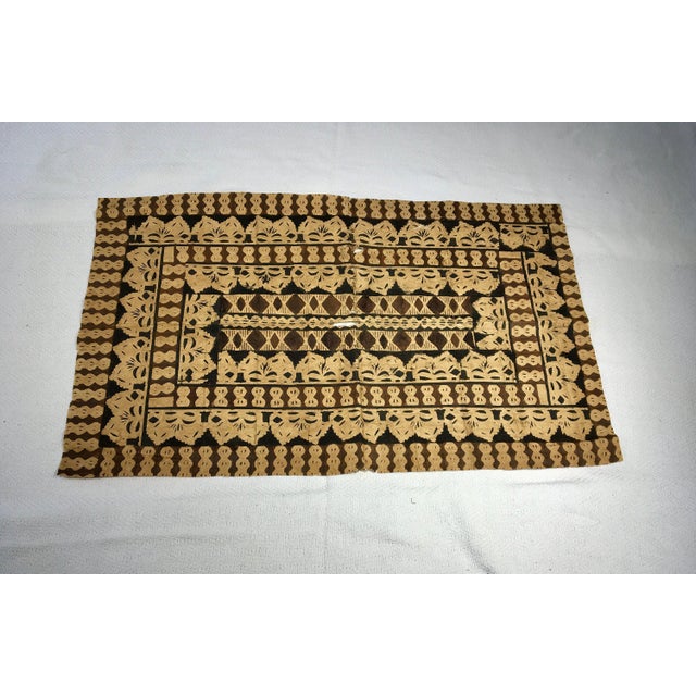 Vintage New Guinea Large Wall Hanging Block Print Tapa Cloth