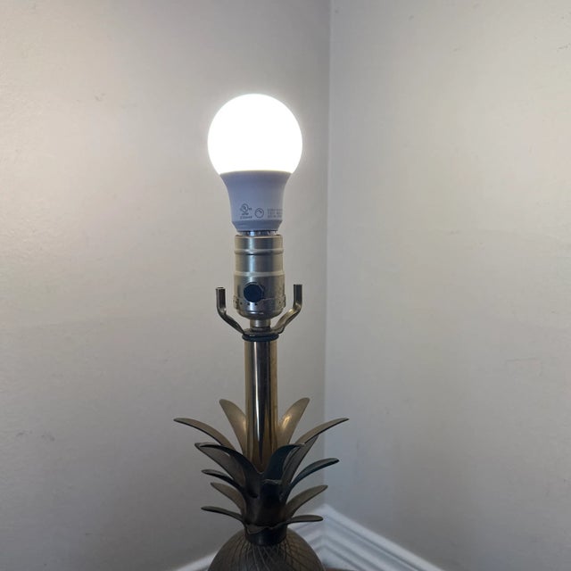 Vintage Large Brass Pineapple Lamp For Sale - Image 11 of 12