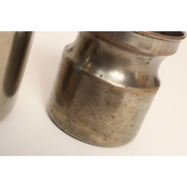 Set of Four Vintage Portuguese Metal Lidded Graduated Nesting Canisters / Jars by Tagus For Sale - Image 10 of 18