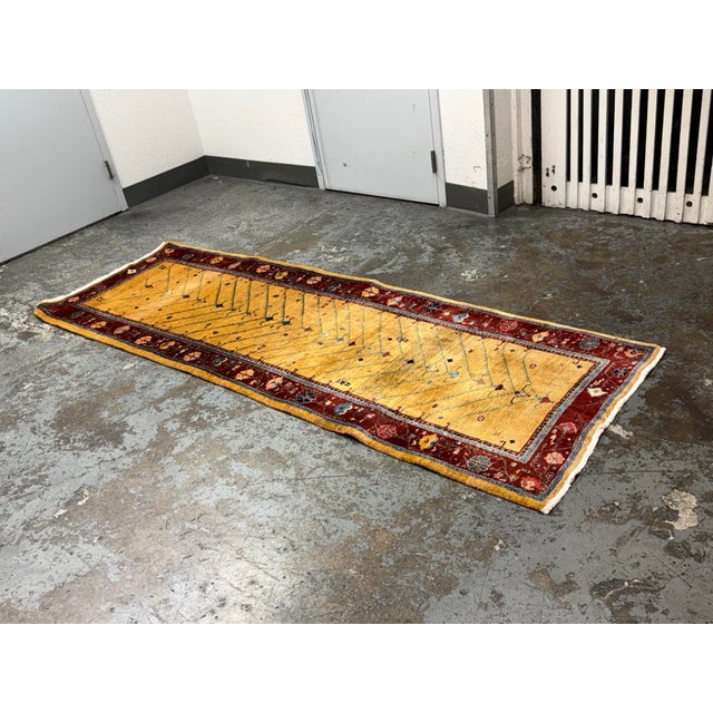 3ft1in × 9ft4in Hand Knotted Wool Runner, Vintage For Sale - Image 4 of 12