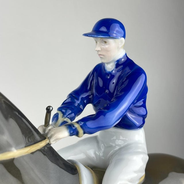 Original Sculpture of Horse and Jockey by Max Hermann Fritz for Fraureuth Kunstabteilung, Germany, 1920s For Sale - Image 10 of 16