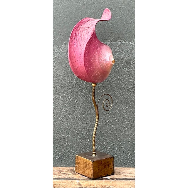 Hollywood Regency Vintage Italian Paper Nautilus Shell Lamp For Sale - Image 3 of 12