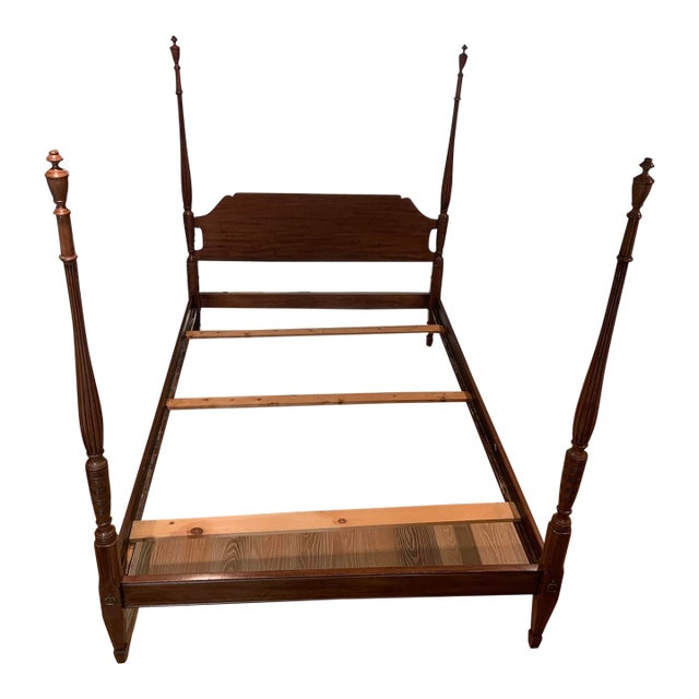 1965 Davis Cabinet Co. Mahogany Four-Post Bedframe For Sale