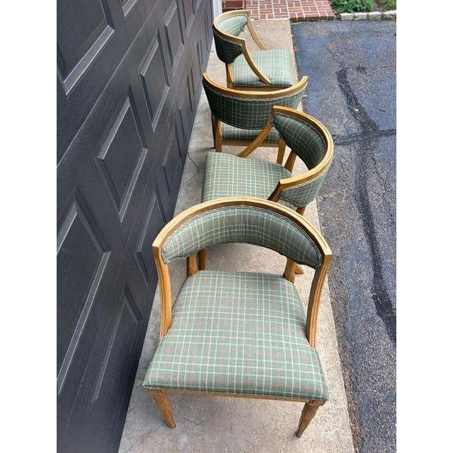 Restoration Hardware Set of 4 Custom Restoration Hardware Swedish Demi-Lune Chairs For Sale - Image 4 of 14