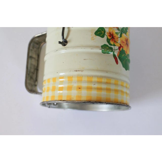 Wood Vintage Flour Sifter W/ Floral Motif For Sale - Image 7 of 7