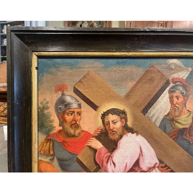 18th Century French Oil on Canvas Painting " the Fifth Station of the Cross" For Sale In Dallas - Image 6 of 9
