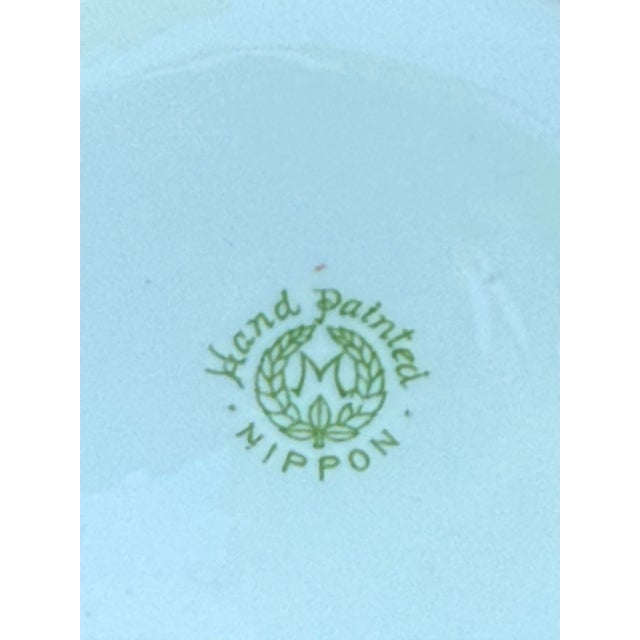 Antique Hand Painted Nippon Sugar and Creamer Set: Violets & Gold Floral For Sale - Image 6 of 10