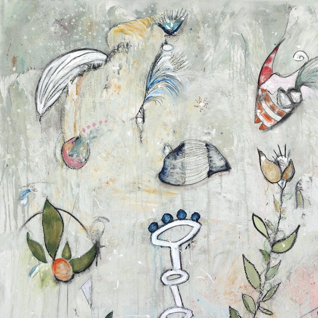 Robot Circleish - Abstract Expressionist Mixed Media Painting on Canvas by Bruce Rubenstein For Sale In Los Angeles - Image 6 of 9