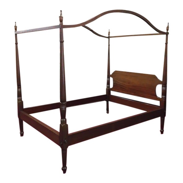 1970s Traditional Cherry Wood Full Size Canopy Bed Chairish