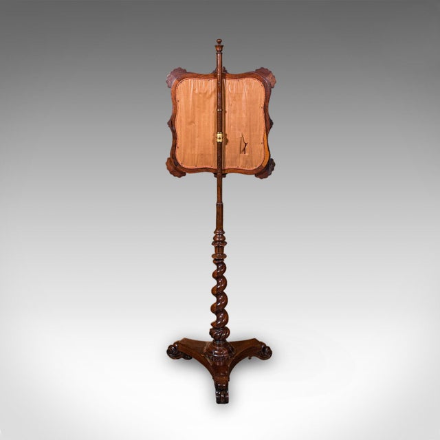 Early 19th Century Antique Pole Screen, English, Adjustable Fireside Heat Reflector, William IV For Sale - Image 5 of 12