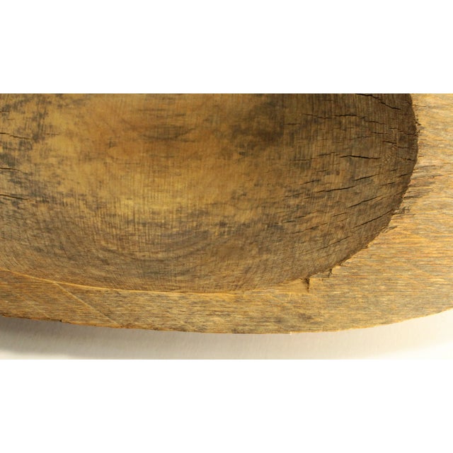 19th Century Treen Ware Hardwood Oval Bowl Small Trencher, New England For Sale - Image 9 of 12