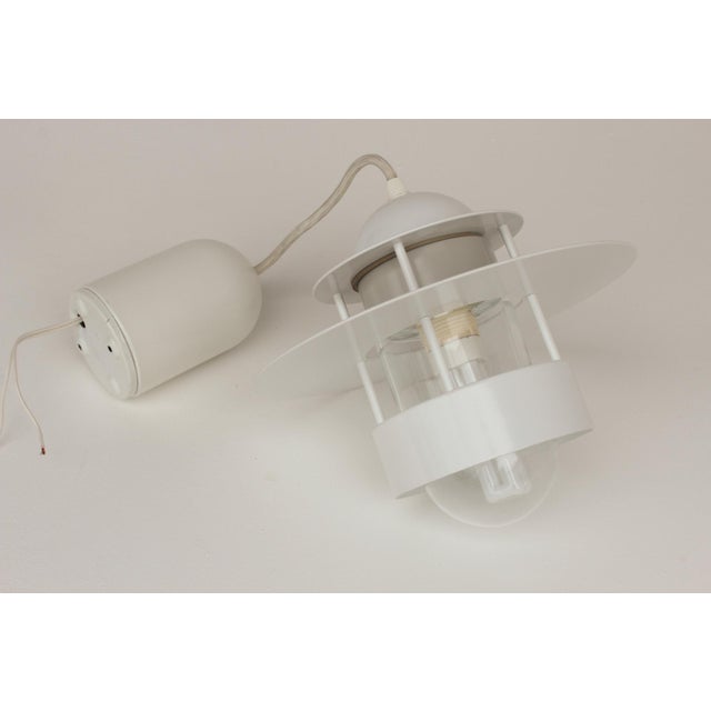 White Albertslund Pendant Lamp in Metal and Glass from Louis Poulsen, 1980s For Sale - Image 8 of 9