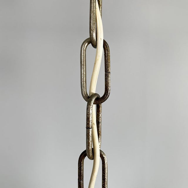 Mid-Century Modern Italian Opaline Glass and Metal Pendants, 1960s, Set of 2 For Sale - Image 12 of 15