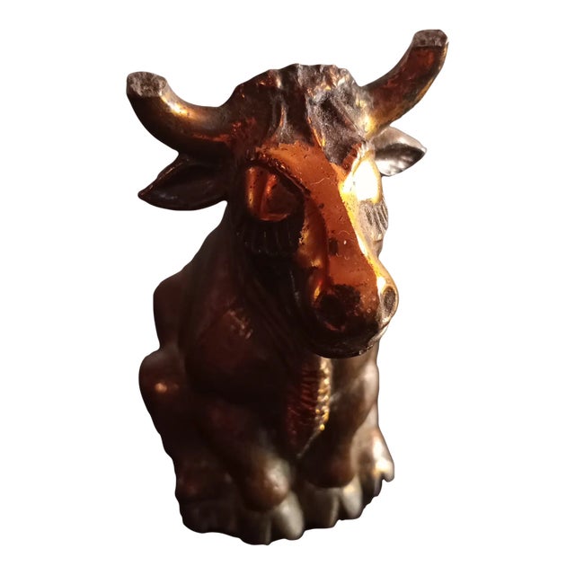 Solid Brass Sitting Bull Figurine For Sale