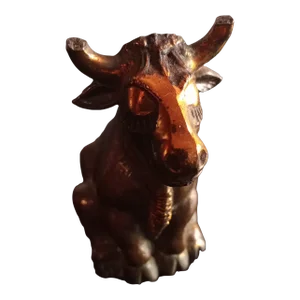 Solid Brass Sitting Bull Figurine