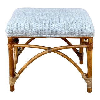 Vintage Bamboo Footstool For Sale