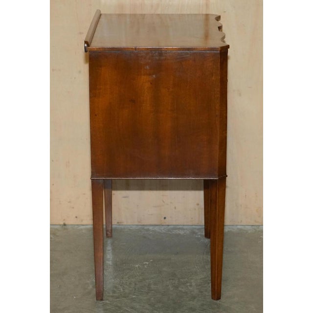 Serpentine Fronted Flamed Hardwood Side Tables, 1920s, Set of 2 For Sale - Image 12 of 18