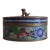 Antique Cloisonné Round Lidded Box With Foo Dog Finial For Sale