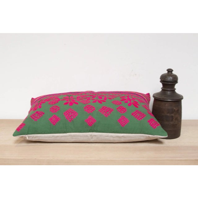Nurui Embroidered Floral Pillow For Sale In Los Angeles - Image 6 of 7
