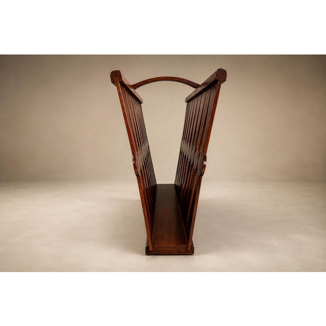 Brown Brazilian Modern Sculptural Magazine Rack in Rosewood, Brazil, 1960s For Sale - Image 8 of 18