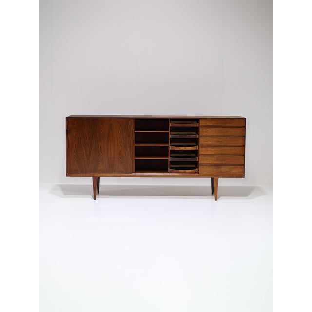 Henry Rosengren Hansen Danish Highboard in Kingwood by Henry Rosengren for Brande Møbelindustri, 1960s For Sale - Image 4 of 18