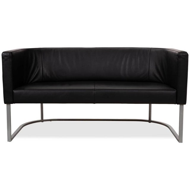 DS-207 Leather Two-Seater Sofa in Black from de Sede For Sale - Image 10 of 10