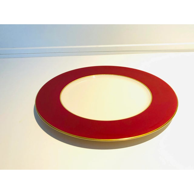 Lenox Vintage Lenox Fine China Maroon Dinner Plate For Sale - Image 4 of 6