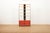Shelving System Model 132, Birch Veneered Box, Red Pavatex Sliding Doors, Birchwood Shelves, Black Lacquered Sheet Steel....