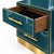 Petrol Blue Murano Glass Nightstands on Brass Plinth from Justfurnituress SRL, Set of 2 For Sale - Image 6 of 9