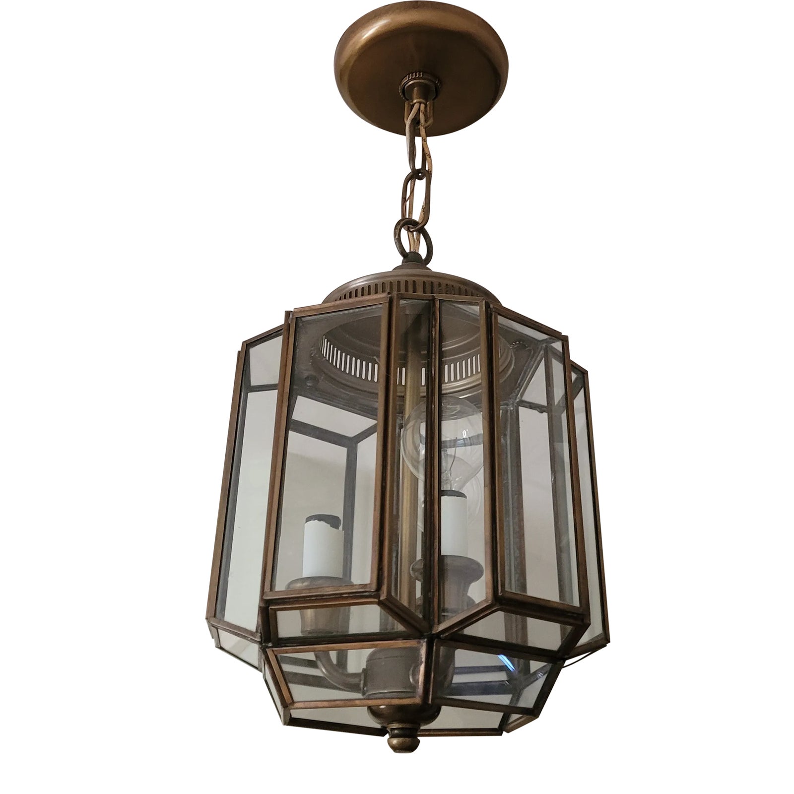 1953 Forecast Lighting Co Copper Pendant Light Geometric Design Chairish