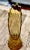 Mid-Century Modern Stunning Vintage Amber Glass Le Smith Diamond Butt Swung Vase MCM Gorgeous Mouth For Sale - Image 3 of 8