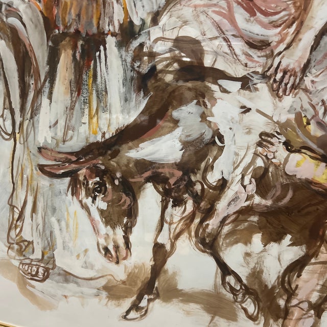 Beige 20 Th Century Lithograph in Colour by Walter Spitzer( 1927-2021) Signed Framed Titled Agar and Ismael For Sale - Image 8 of 12