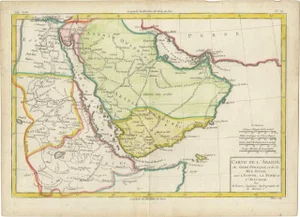 Antique Map of the Arabian Peninsula by Bonne, 1780