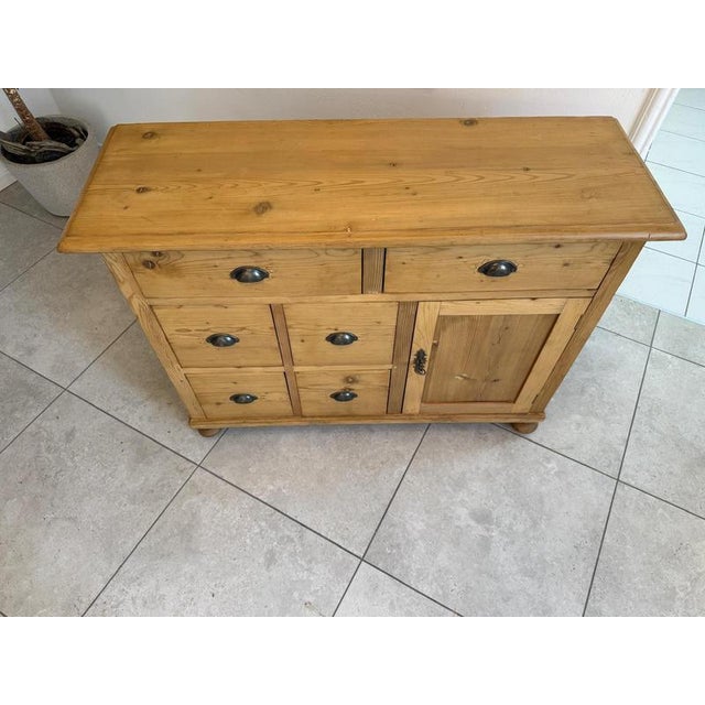 19th Century Art Nouveau Shop Chest in Spruce Softwood, 1890s For Sale - Image 5 of 12