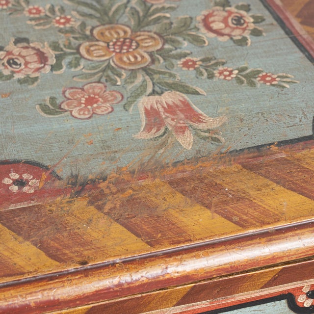19th Century Original Hand Painted Large Pine Chest of Three Drawers From Hungary For Sale - Image 10 of 16