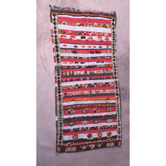 1980’s Moroccan Tribal Flatweave Wool Kilim Rug - 8.4 X 4 Ft For Sale - Image 9 of 9