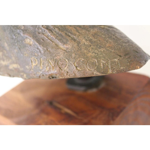 Mid-Century Modern Mid-Century Modern Italian Bronze Sculpture by Pino Conte For Sale - Image 3 of 13