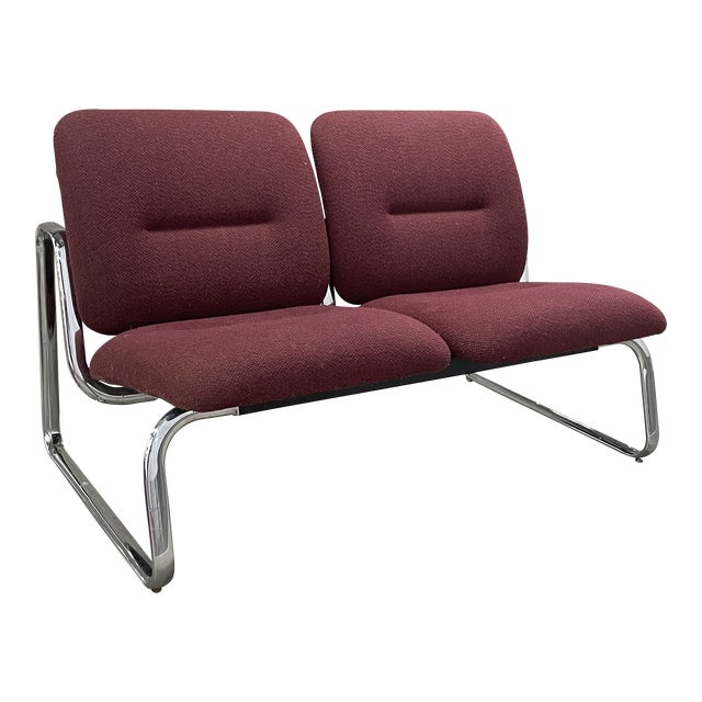 Vintage Modern Steelcase Chrome Loveseat Couch Chairish