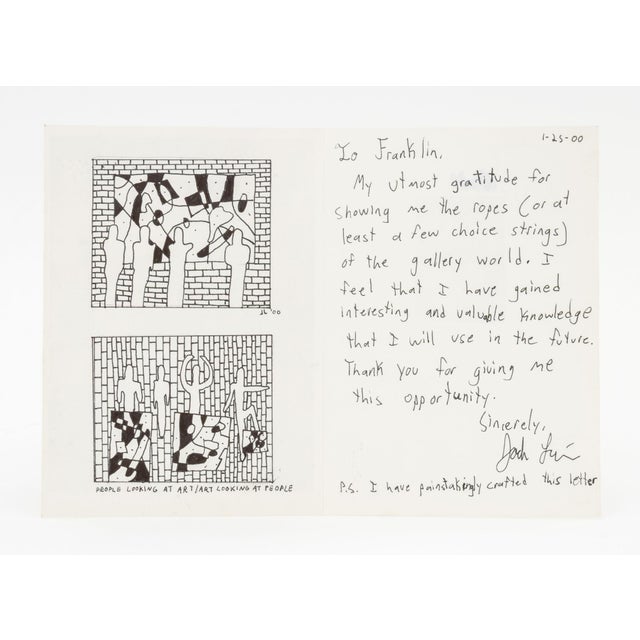 Jack Liu "People Looking at Art / Art Looking ..." Ink on Cardstock, 2000 For Sale - Image 4 of 10