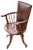 Wood Antique Mahogany and Leather Swivel Captain's Chair, 1900s For Sale - Image 7 of 12