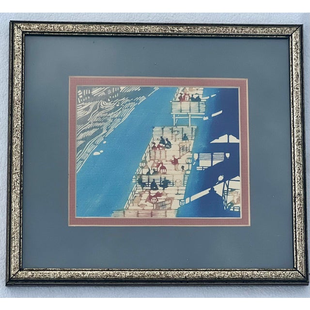 This listing is for a pair of framed 1950s Japanese semi-abstract woodblock prints by Nenjiro Inagaki (1902-1963). Inagaki...