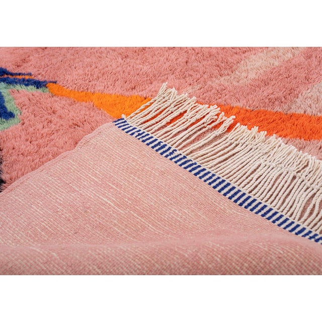 Art Deco Abstract Landscape Color-Block Hand-Knotted Wool Rug | 10'1" X 6'7" | One of a Kind For Sale - Image 3 of 8