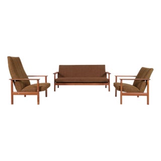 Mid-Century Modern Teak Sofa and Chairs Set, 1960s For Sale