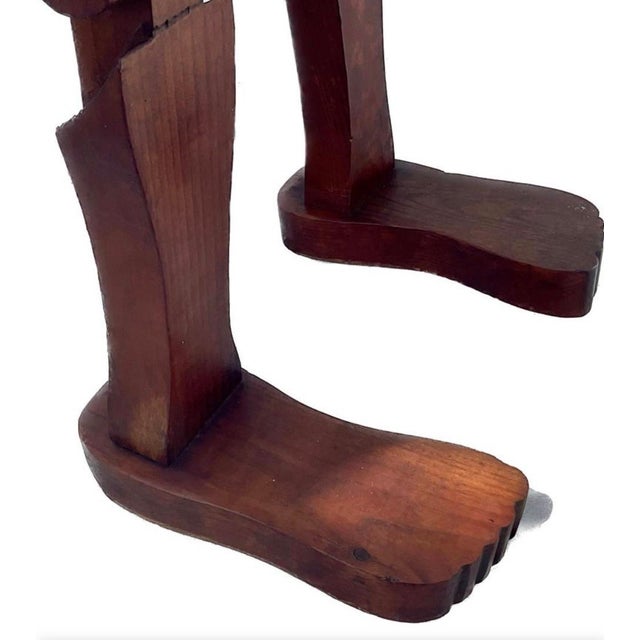 Wood Articulated 20th Century Folk Art 54” Jointed Wooden Mannequin Oddity Sculpture For Sale - Image 7 of 8