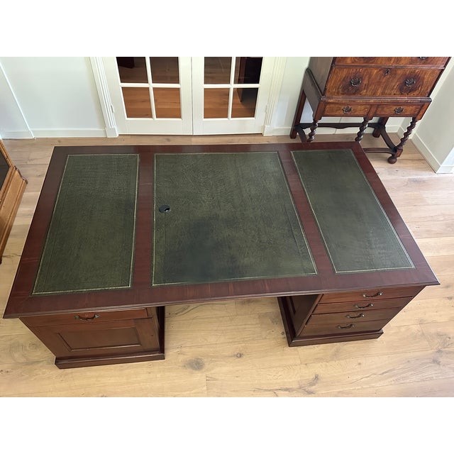 Large Antique Partners Desk For Sale - Image 6 of 14