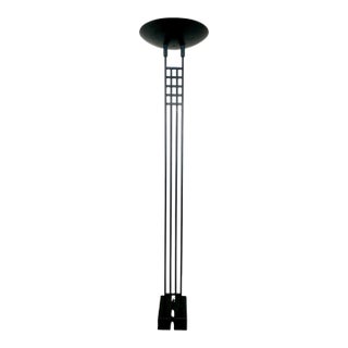 Postmodern 1987 Robert Sonneman for George Kovacs Black Torchiere Floor Lamp For Sale