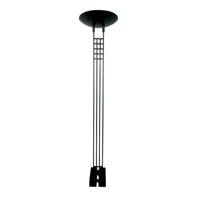 Postmodern 1987 Robert Sonneman for George Kovacs Black Torchiere Floor Lamp For Sale