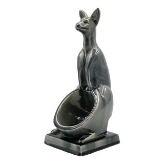 Art Deco Kangaroo Ceramic Vide Poche, 1940s For Sale